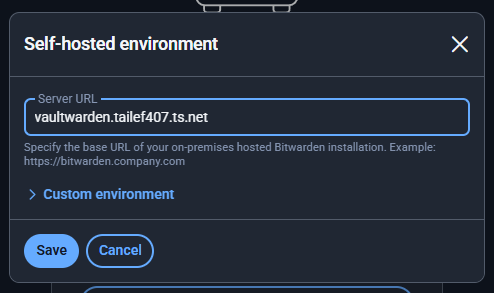 Bitwarden Client Showing URL