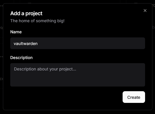 Dokploy Create Project