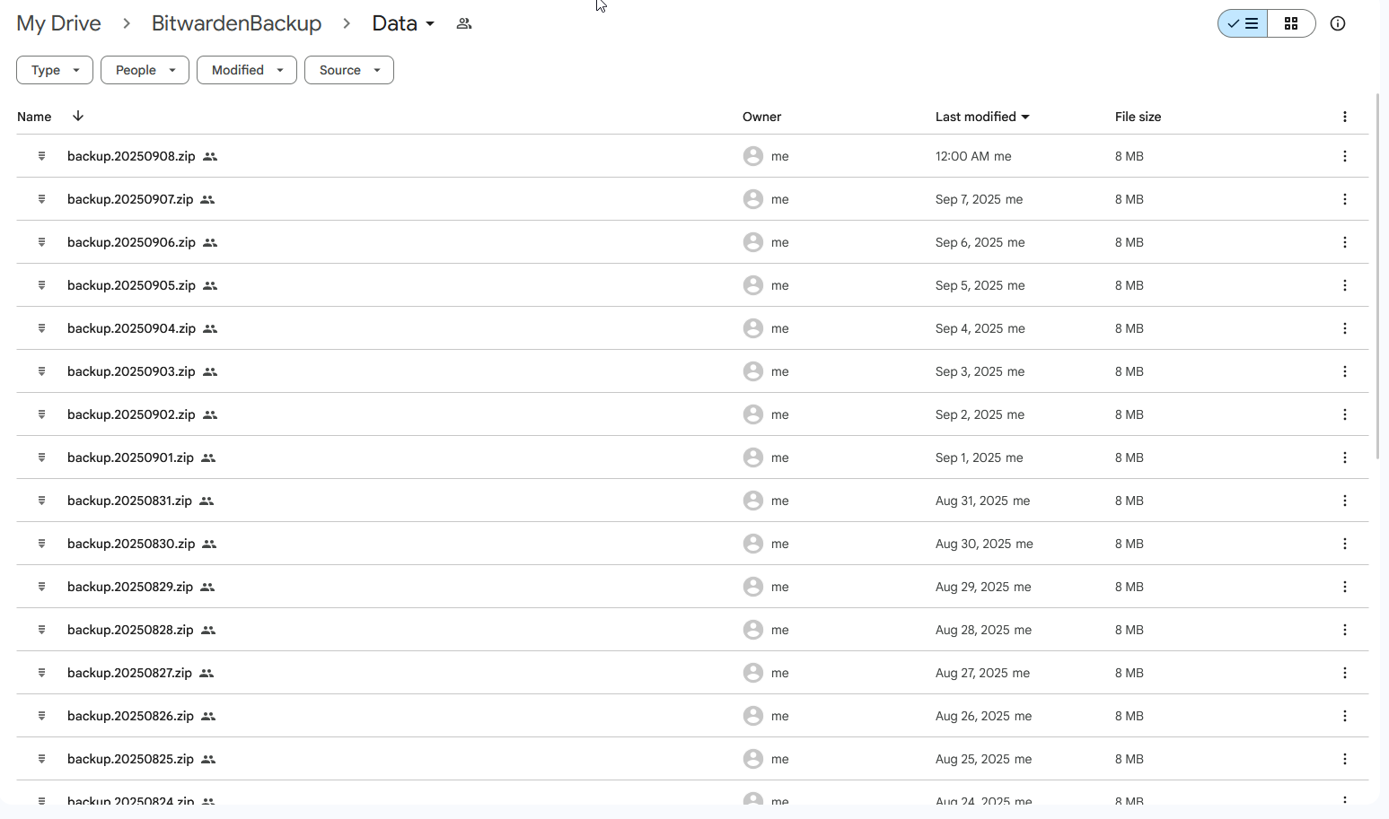 Google Drive Backups